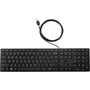 HP 320K 9SR37AA Teclado USB con Cable para PC de Sobremesa Negro – Diseño Ergonómico, Silencioso y Resistente Salpicaduras